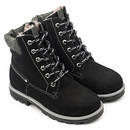Ботинки Тапибу с мехом для мальчиков FT-23014.18-FL12O.01 милан/черный.